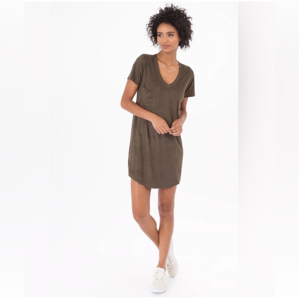 ZSupply Faux Suede Pocket T Shirt Dress